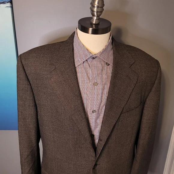 Canali 54R (44R US) Brown Wool Mens Blazer - Picture 2 of 6
